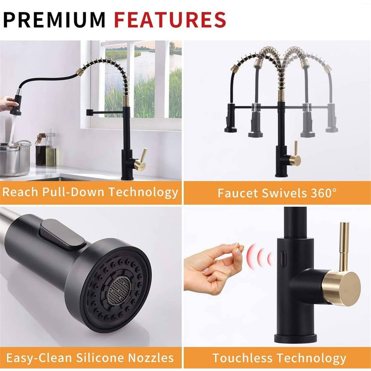 Touchless Pull Down Kitchen Faucet Single Handle Commercial Kitchen Sink Faucets With Sprayer Smart Single Hole Taps With Valve