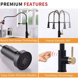 Touchless Pull Down Kitchen Faucet Single Handle Commercial Kitchen Sink Faucets With Sprayer Smart Single Hole Taps With Valve