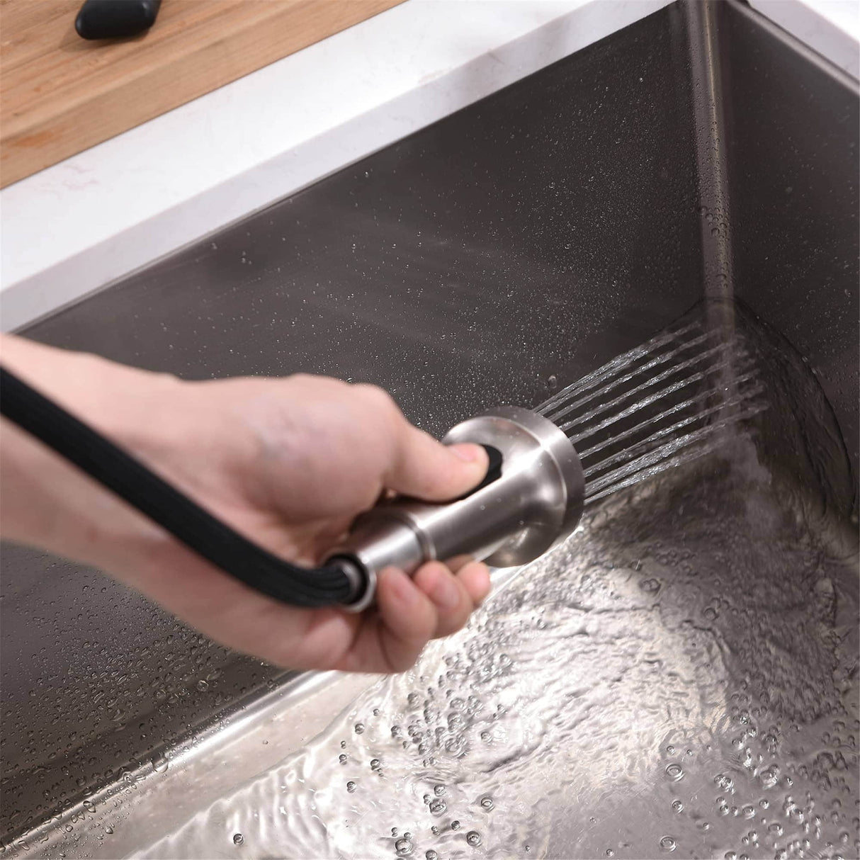Touchless Pull Down Kitchen Faucet Single Handle Commercial Kitchen Sink Faucets With Sprayer Smart Single Hole Taps With Valve
