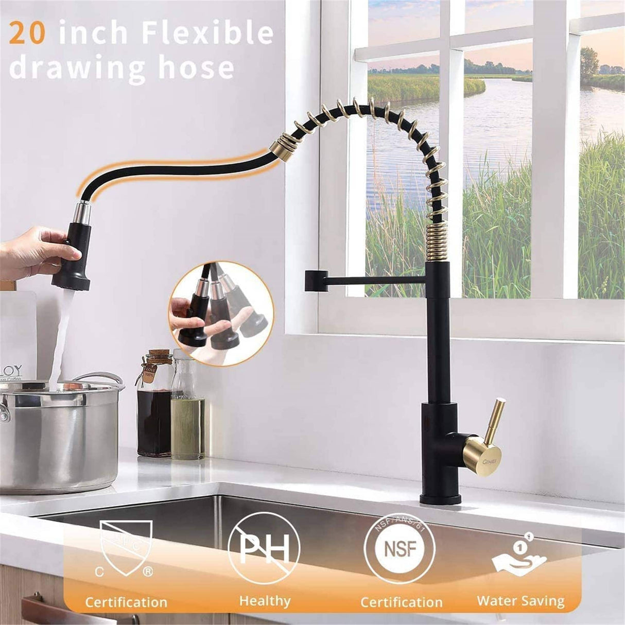 Touchless Pull Down Kitchen Faucet Single Handle Commercial Kitchen Sink Faucets With Sprayer Smart Single Hole Taps With Valve