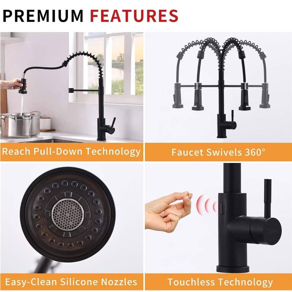 Touchless Pull Down Kitchen Faucet Single Handle Commercial Kitchen Sink Faucets With Sprayer Smart Single Hole Taps With Valve