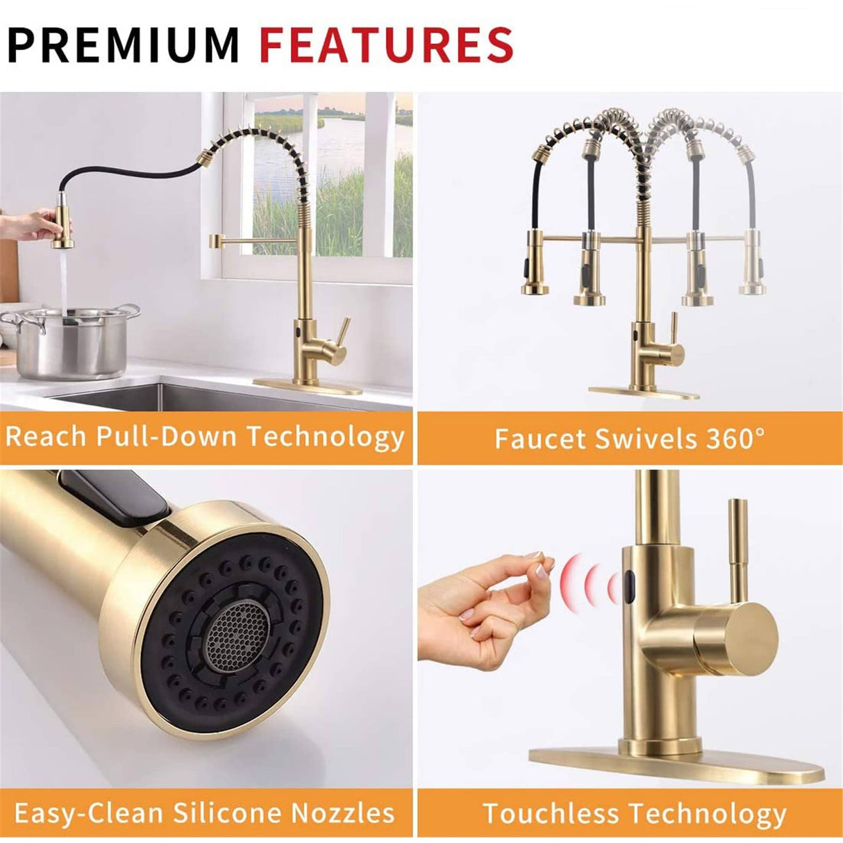 Touchless Pull Down Kitchen Faucet Single Handle Commercial Kitchen Sink Faucets With Sprayer Smart Single Hole Taps With Valve