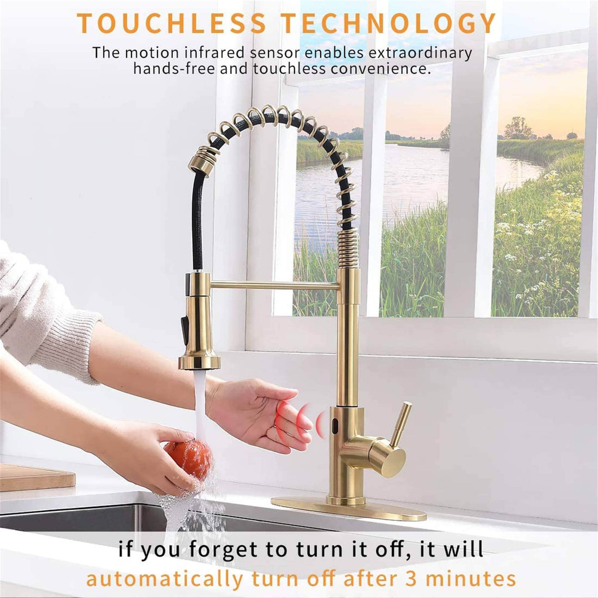 Touchless Pull Down Kitchen Faucet Single Handle Commercial Kitchen Sink Faucets With Sprayer Smart Single Hole Taps With Valve