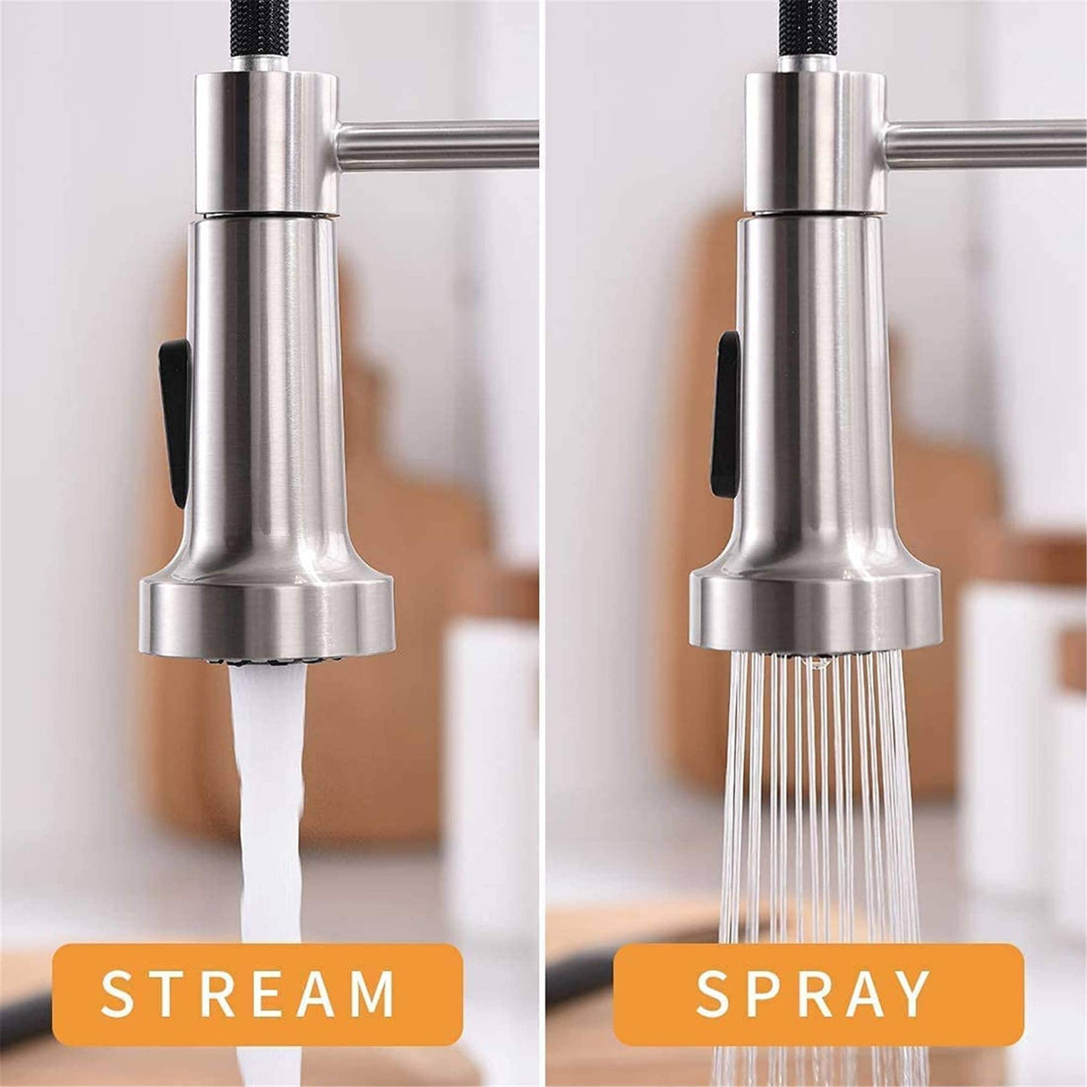 Touchless Pull Down Kitchen Faucet Single Handle Commercial Kitchen Sink Faucets With Sprayer Smart Single Hole Taps With Valve