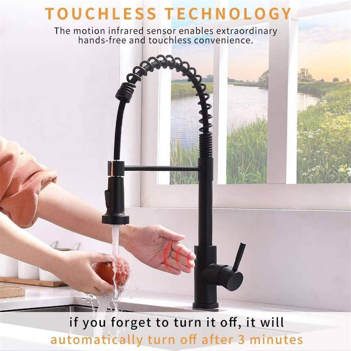 Touchless Pull Down Kitchen Faucet Single Handle Commercial Kitchen Sink Faucets With Sprayer Smart Single Hole Taps With Valve