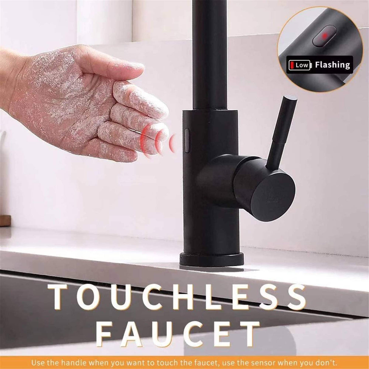 Touchless Pull Down Kitchen Faucet Single Handle Commercial Kitchen Sink Faucets With Sprayer Smart Single Hole Taps With Valve