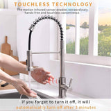 Touchless Pull Down Kitchen Faucet Single Handle Commercial Kitchen Sink Faucets With Sprayer Smart Single Hole Taps With Valve