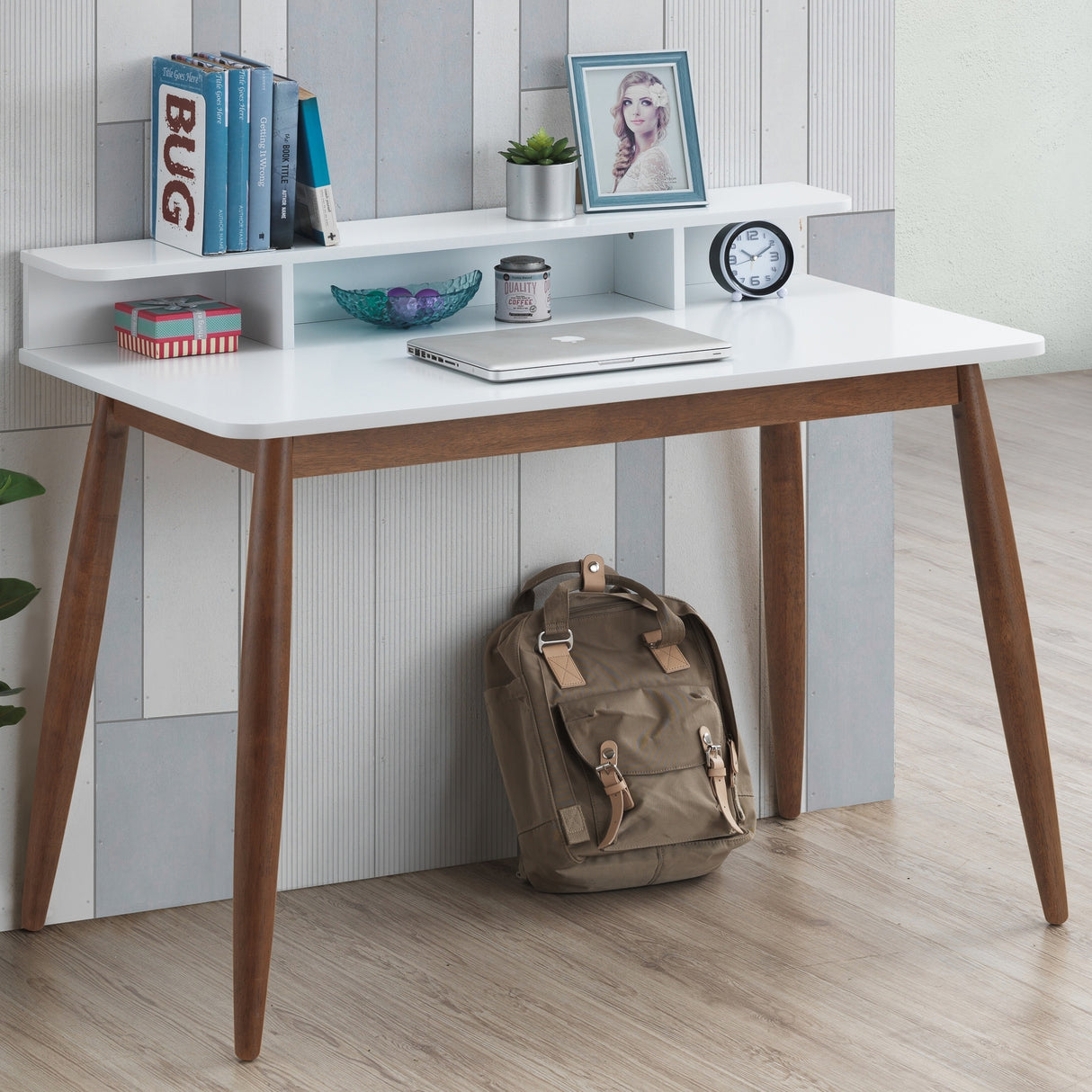 Townes Mid-Century Modern Rectangular Solid Wood Desk
