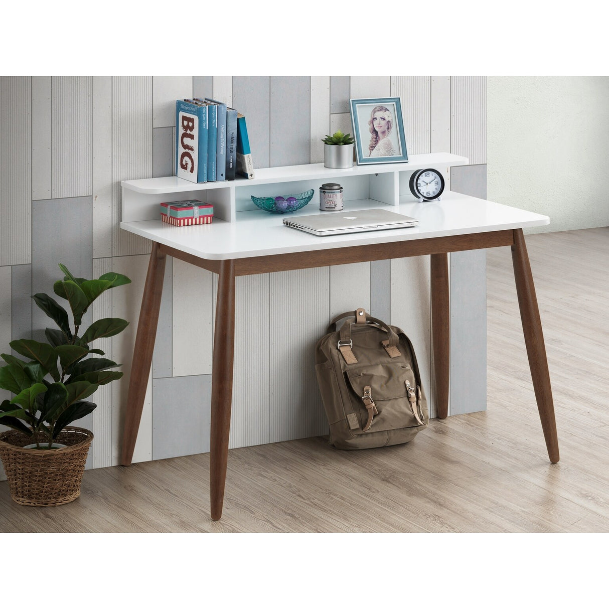 Townes Mid-Century Modern Rectangular Solid Wood Desk