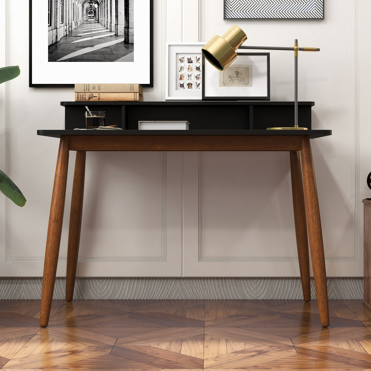 Townes Mid-Century Modern Rectangular Solid Wood Desk