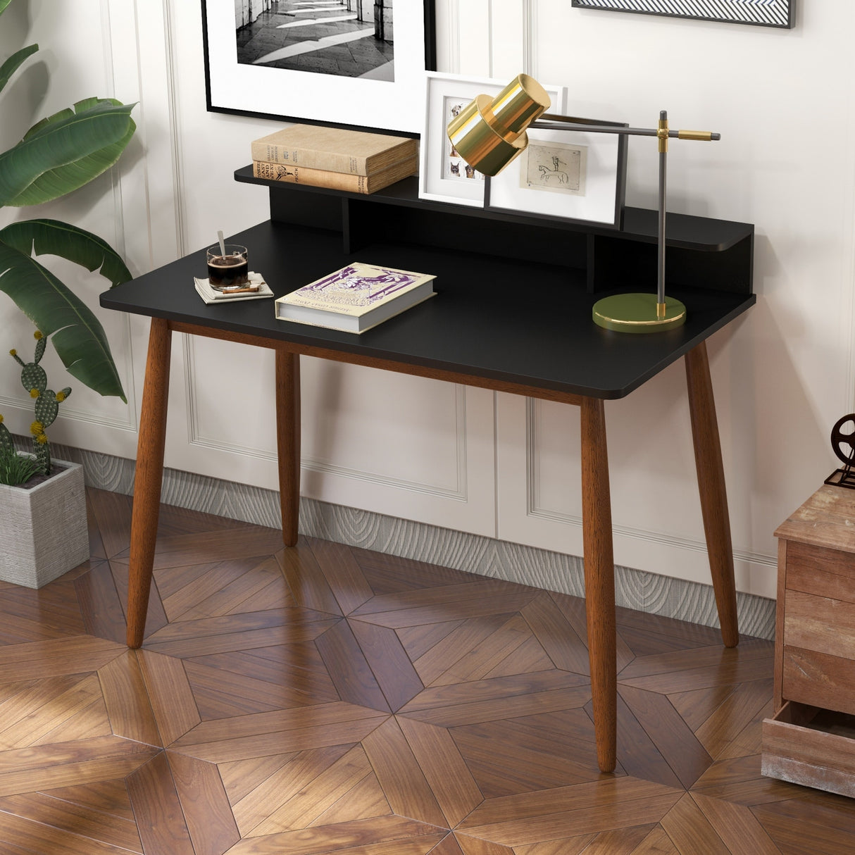 Townes Mid-Century Modern Rectangular Solid Wood Desk
