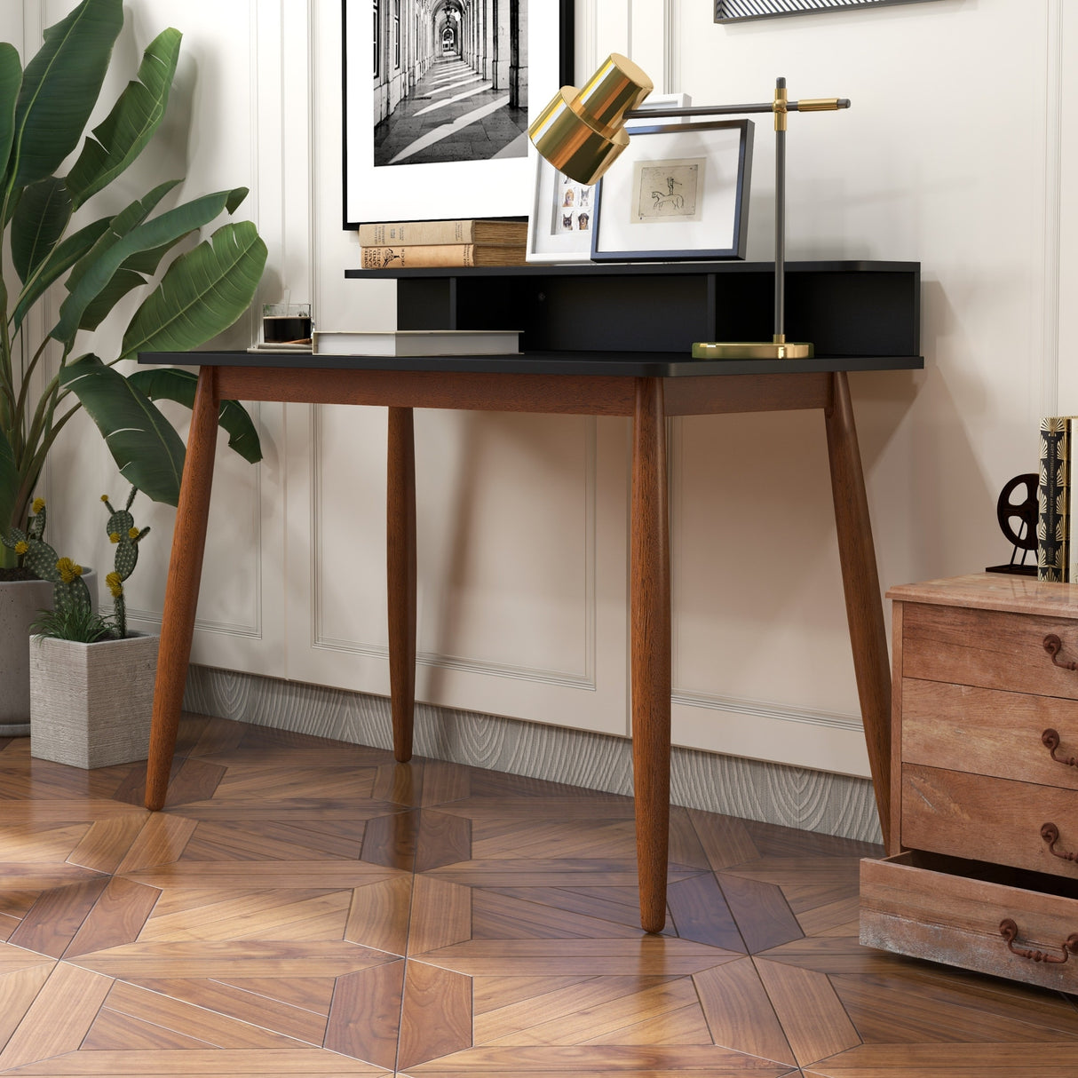Townes Mid-Century Modern Rectangular Solid Wood Desk