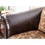 Rend Traditional Faux Leather Rolled Arms Tufted Sofa by Furniture of America