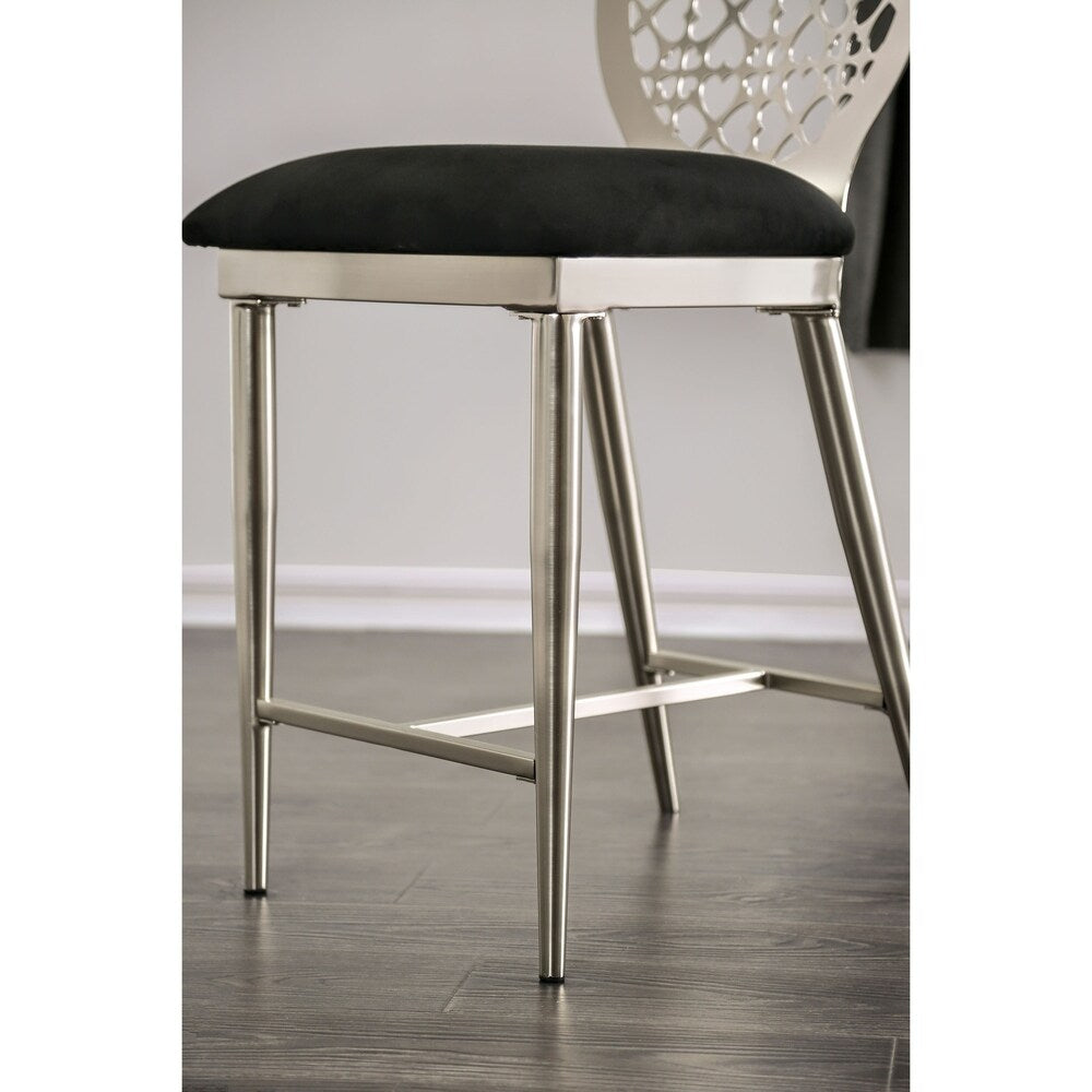 Furniture of America Tend Contemporary Silver Counter Chairs (Set of 2)
