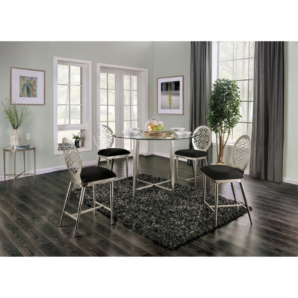 Furniture of America Tend Contemporary Silver Counter Chairs (Set of 2)
