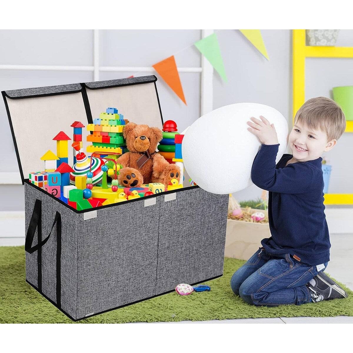 Toy Box Chest, Collapsible Sturdy Storage Bins