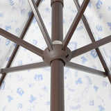 Tracy 9 ft. Classic Cottage Tassel Market Patio Umbrella with Auto-Tilt, Crank, Wind Vent and UV Protection, by JONATHAN Y