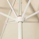 Tracy 9 ft. Classic Cottage Tassel Market Patio Umbrella with Auto-Tilt, Crank, Wind Vent and UV Protection, by JONATHAN Y