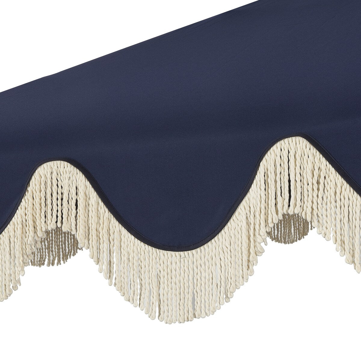 Tracy 9 ft. Classic Cottage Tassel Market Patio Umbrella with Auto-Tilt, Crank, Wind Vent and UV Protection, by JONATHAN Y