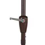 Tracy 9 ft. Classic Cottage Tassel Market Patio Umbrella with Auto-Tilt, Crank, Wind Vent and UV Protection, by JONATHAN Y