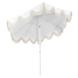 Tracy 9 ft. Classic Cottage Tassel Market Patio Umbrella with Auto-Tilt, Crank, Wind Vent and UV Protection, by JONATHAN Y