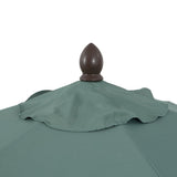 Tracy 9 ft. Classic Cottage Tassel Market Patio Umbrella with Auto-Tilt, Crank, Wind Vent and UV Protection, by JONATHAN Y