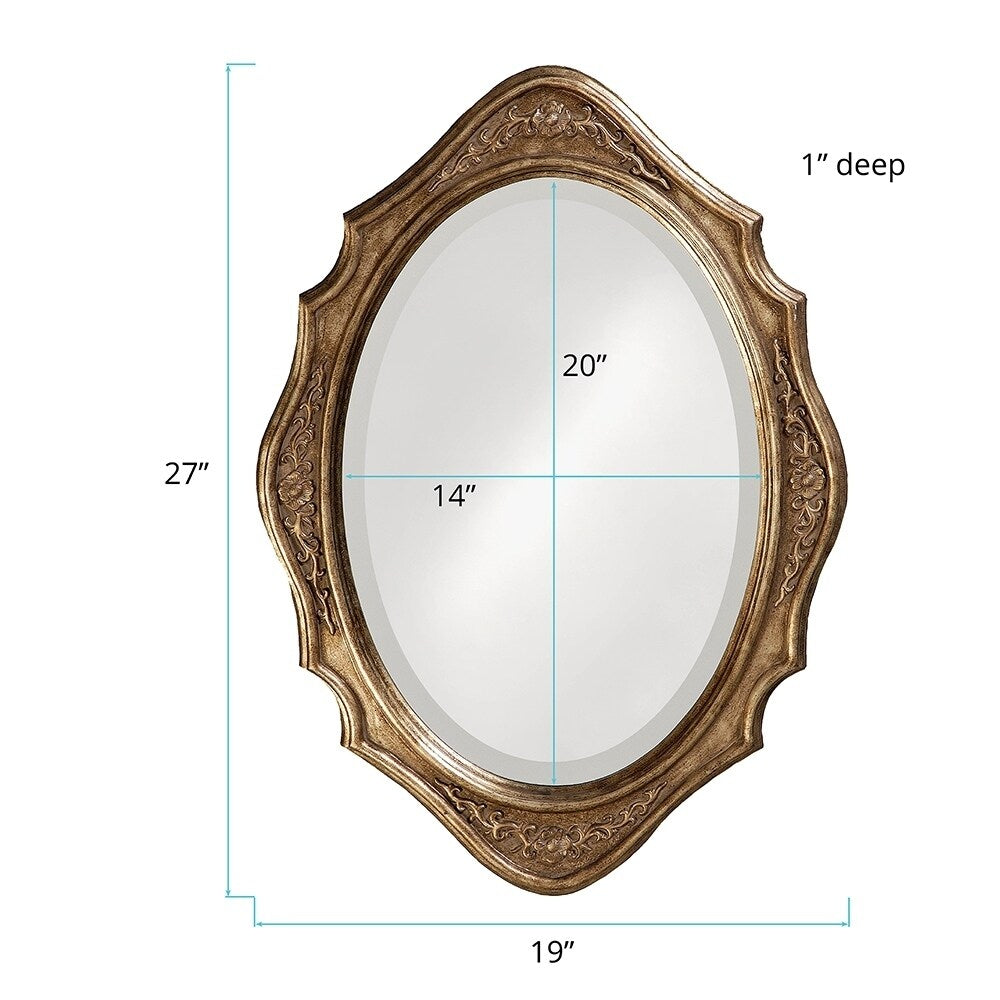 Allan Andrews Bronze Wood Oval Framed Wall Mirror