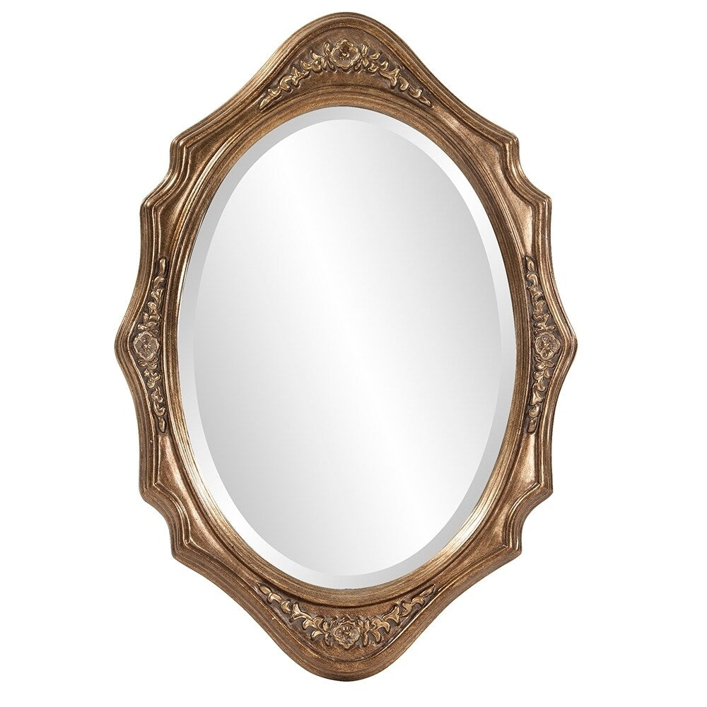Allan Andrews Bronze Wood Oval Framed Wall Mirror