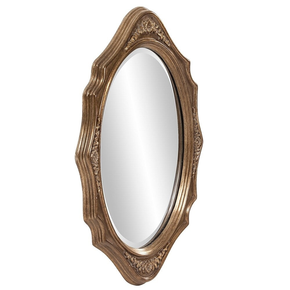 Allan Andrews Bronze Wood Oval Framed Wall Mirror
