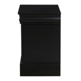 Traditional 2 Drawers wood Nightstand By Louis Philippe III, Black