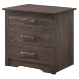 Traditional 22-in Wenge 3-Drawer Wood Nightstand with Rectangle Metal Pull