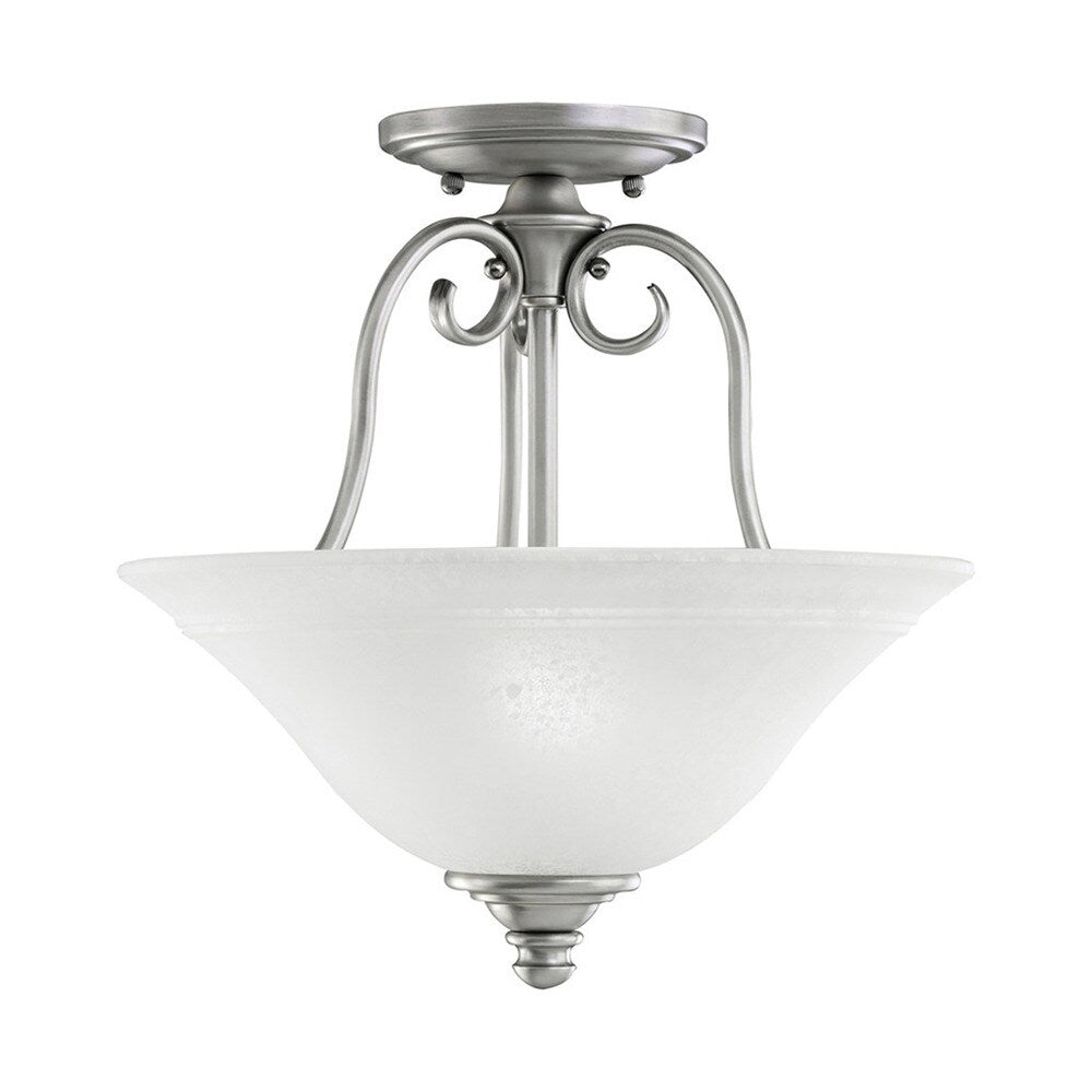 Traditional 3-light Antique Pewter Semi Flush Mount - Grey