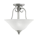 Traditional 3-light Antique Pewter Semi Flush Mount - Grey
