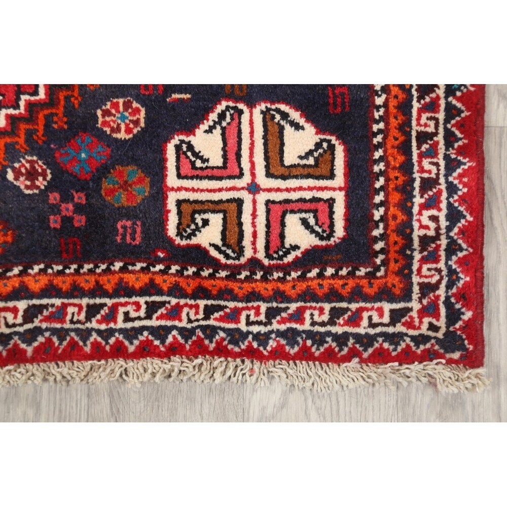 Traditional Abadeh Shiraz Persian Hand Made Tribal Area Rug Red - 5'2" x 3'7"