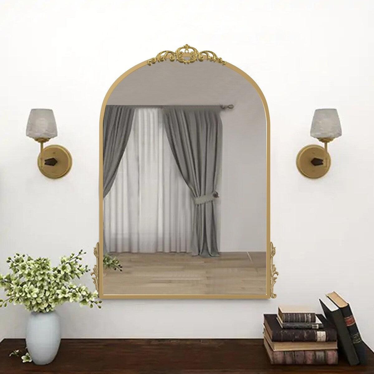 Traditional Arched Mirror Baroque Style Mirror