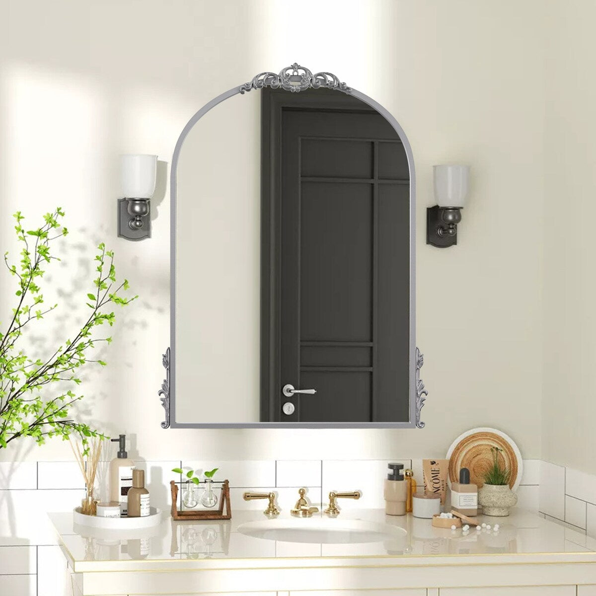 Traditional Arched Mirror Baroque Style Mirror