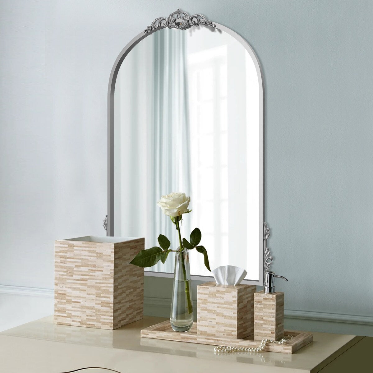 Traditional Arched Mirror Baroque Style Mirror