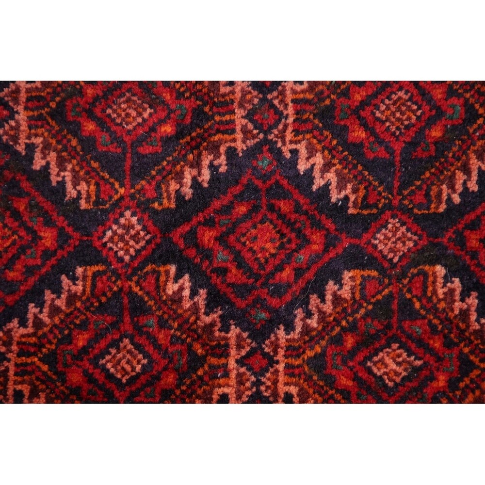 Traditional Balouch Afghan Carpet Hand Knotted Wool Oriental Area Rug - 6'11" x 3'7"