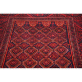 Traditional Balouch Afghan Carpet Hand Knotted Wool Oriental Area Rug - 6'11" x 3'7"