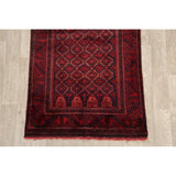 Traditional Balouch Afghan Carpet Hand Knotted Wool Oriental Area Rug - 6'11" x 3'7"