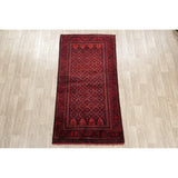 Traditional Balouch Afghan Carpet Hand Knotted Wool Oriental Area Rug - 6'11" x 3'7"