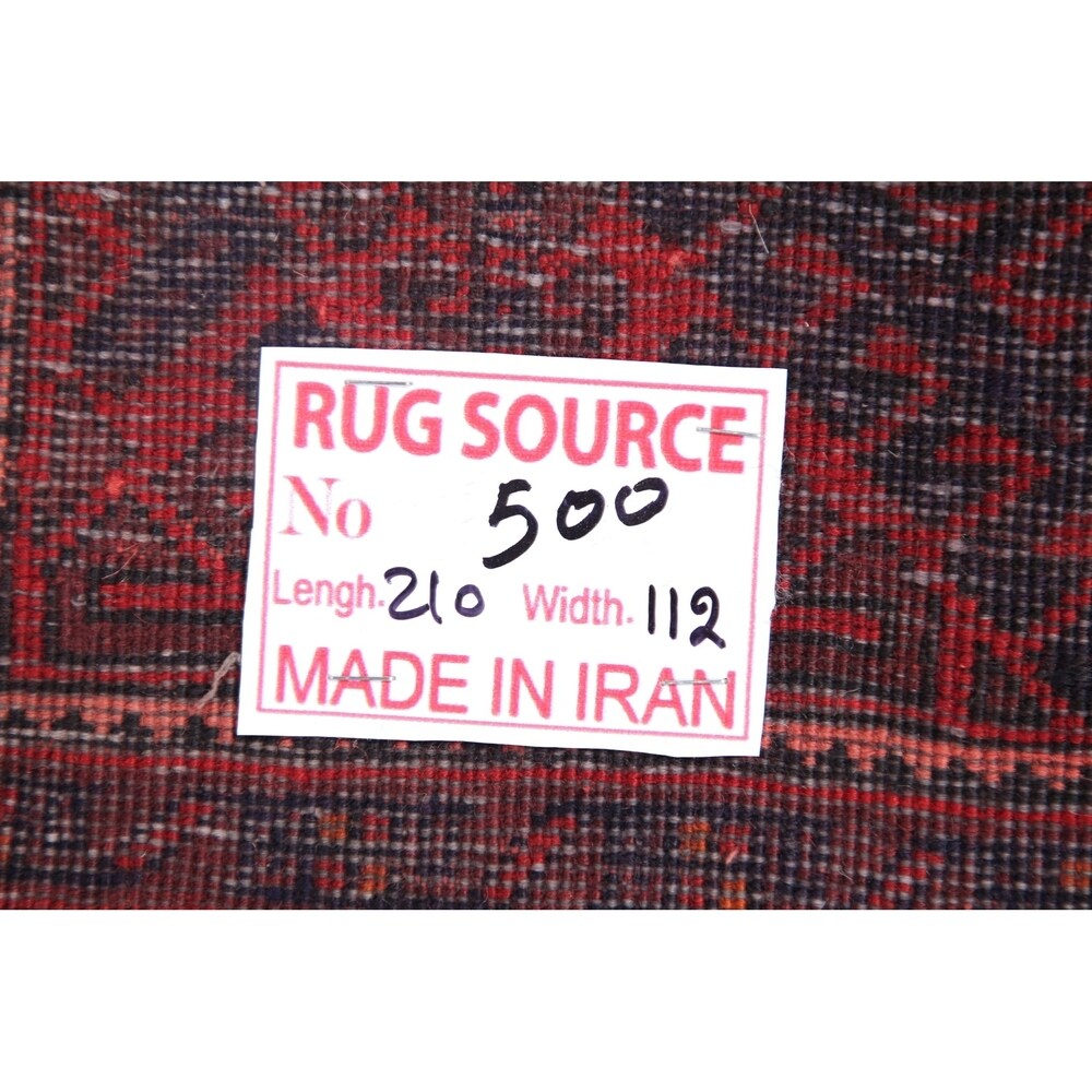 Traditional Balouch Afghan Carpet Hand Knotted Wool Oriental Area Rug - 6'11" x 3'7"