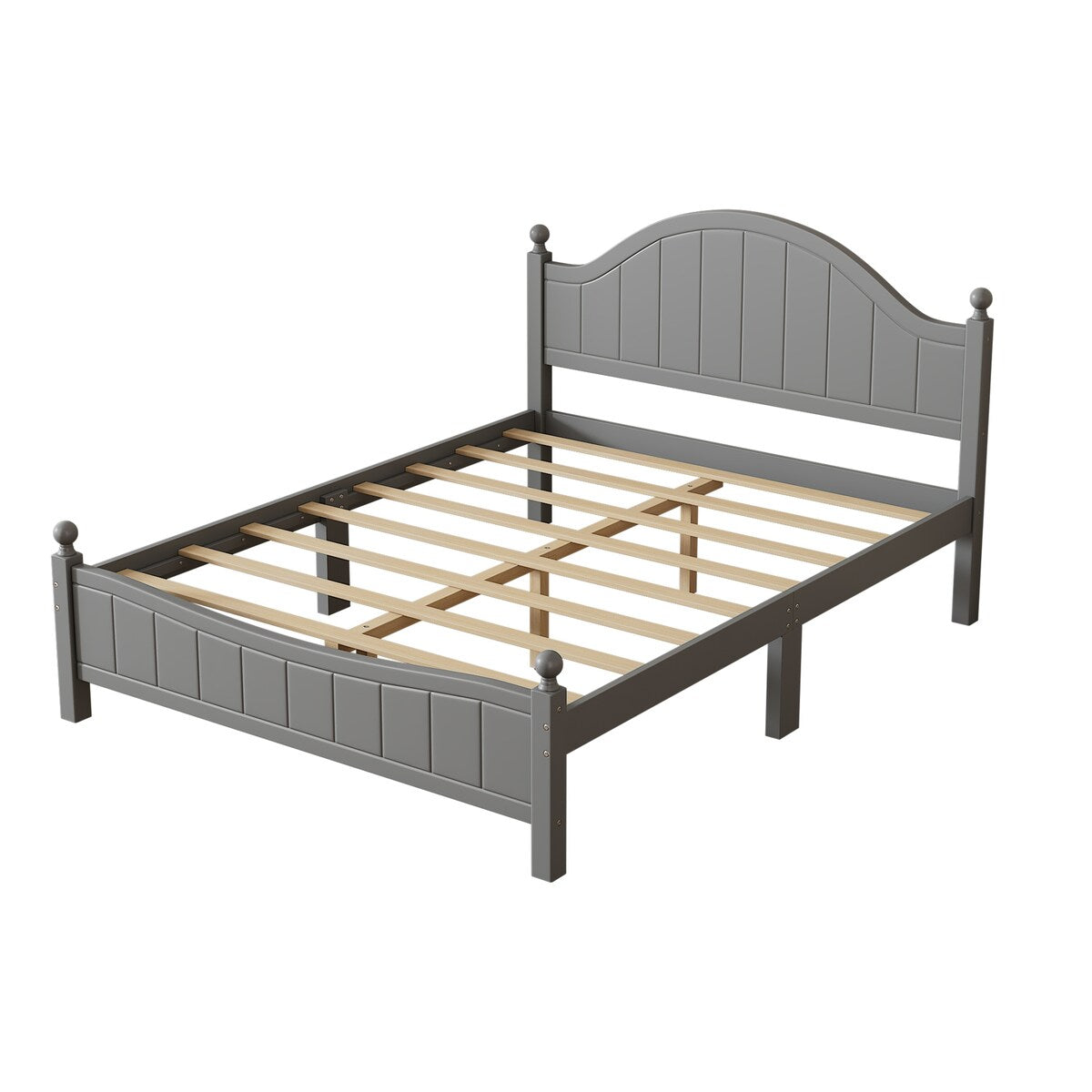 Traditional Concise Style Solid Wood Platform Bed