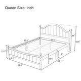 Traditional Concise Style Solid Wood Platform Bed