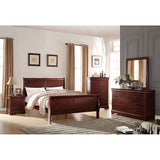 Traditional Eastern King Solid Pine Sleigh Bed with Headboard, hand selected veneers and antique brass hardware