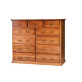 Traditional Eleven Drawer Dresser 60W X 48H X 18D