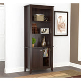 Traditional Espresso Wood Finish here Shelf Bookcase - W29 x D14 x H78