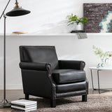Traditional Fabric Upholstered Club Chair with Nailhead Trim,Brown