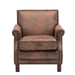 Traditional Fabric Upholstered Club Chair with Nailhead Trim,Brown