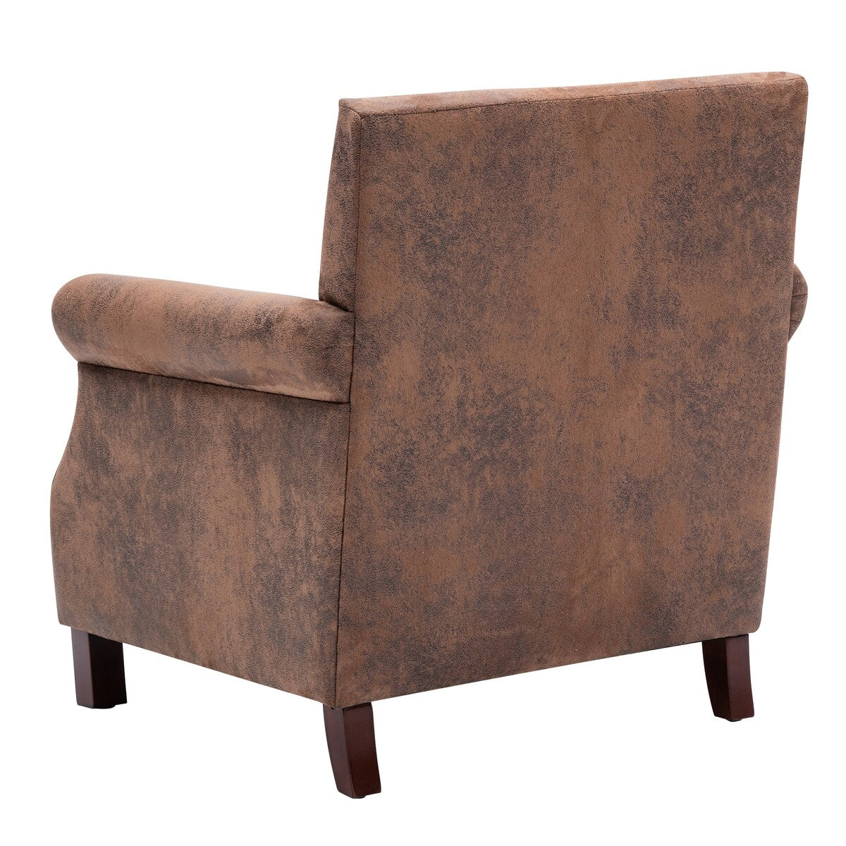 Traditional Fabric Upholstered Club Chair with Nailhead Trim,Brown